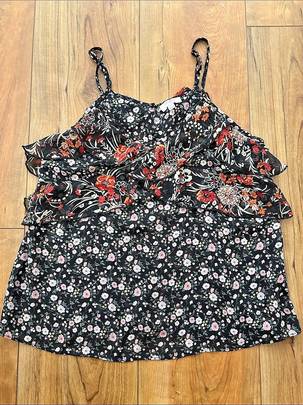 Umgee Floral Cami in Black & Red